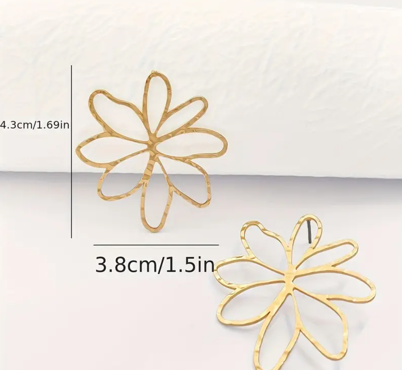 Flower Gold Coloured Earrings