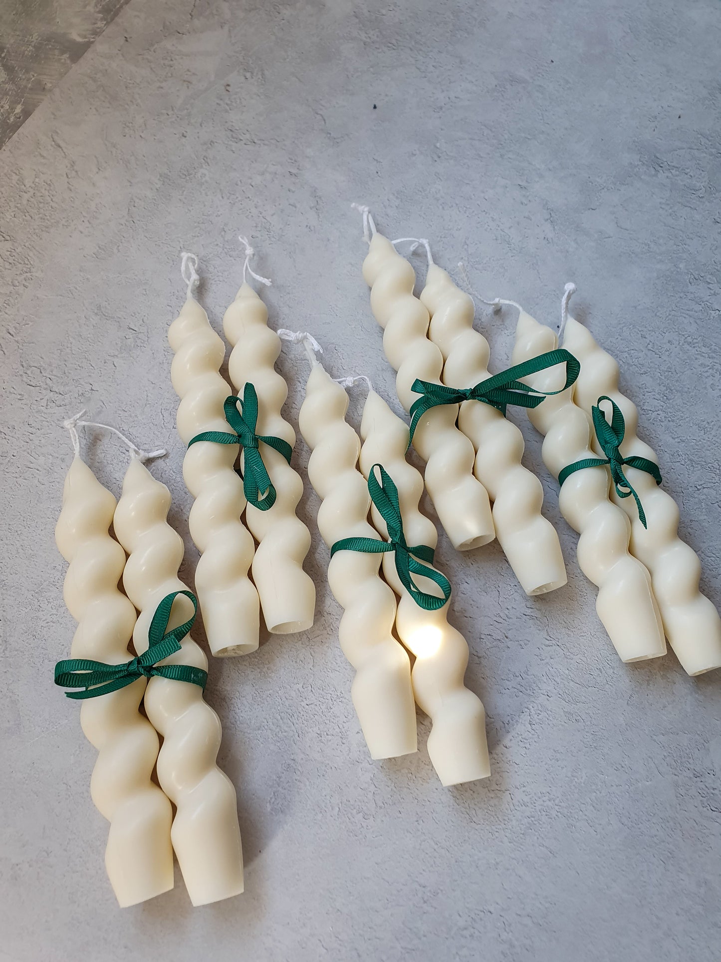 Set of Two Spiral Taper Candles