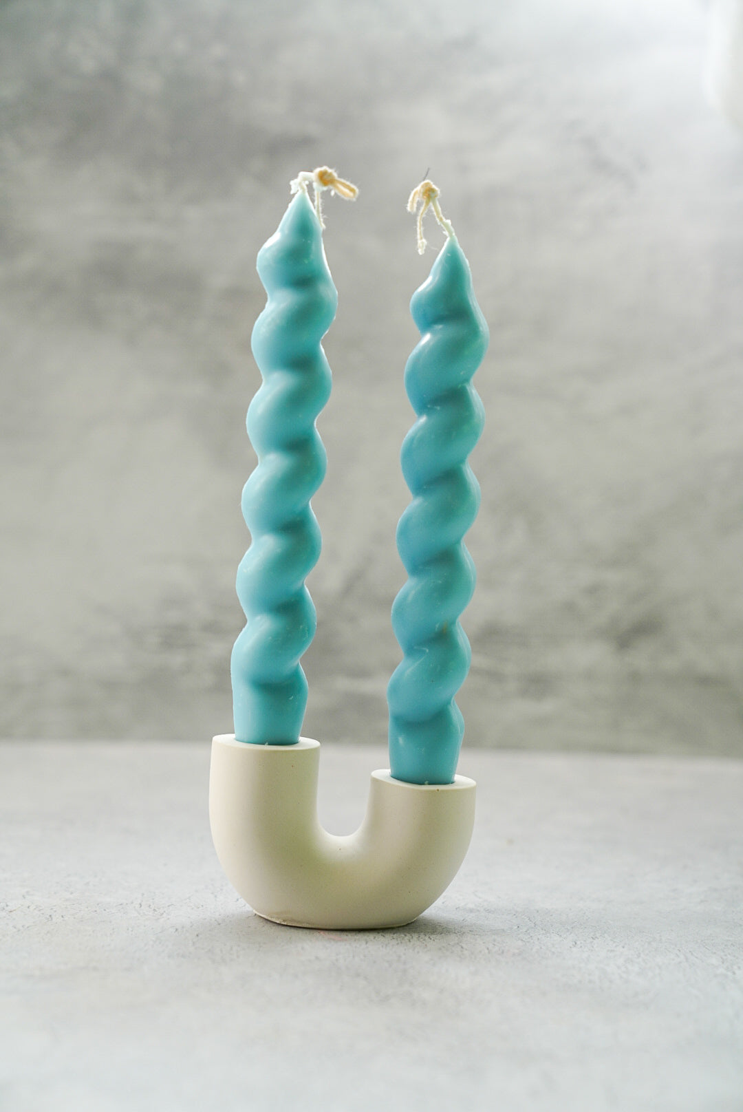 Set of Two Spiral Taper Candles