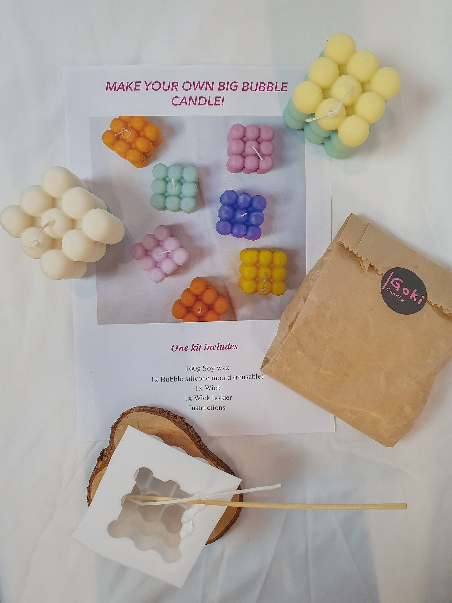 Make your own big Bubble Candle Making Kit with some bubble candles around.