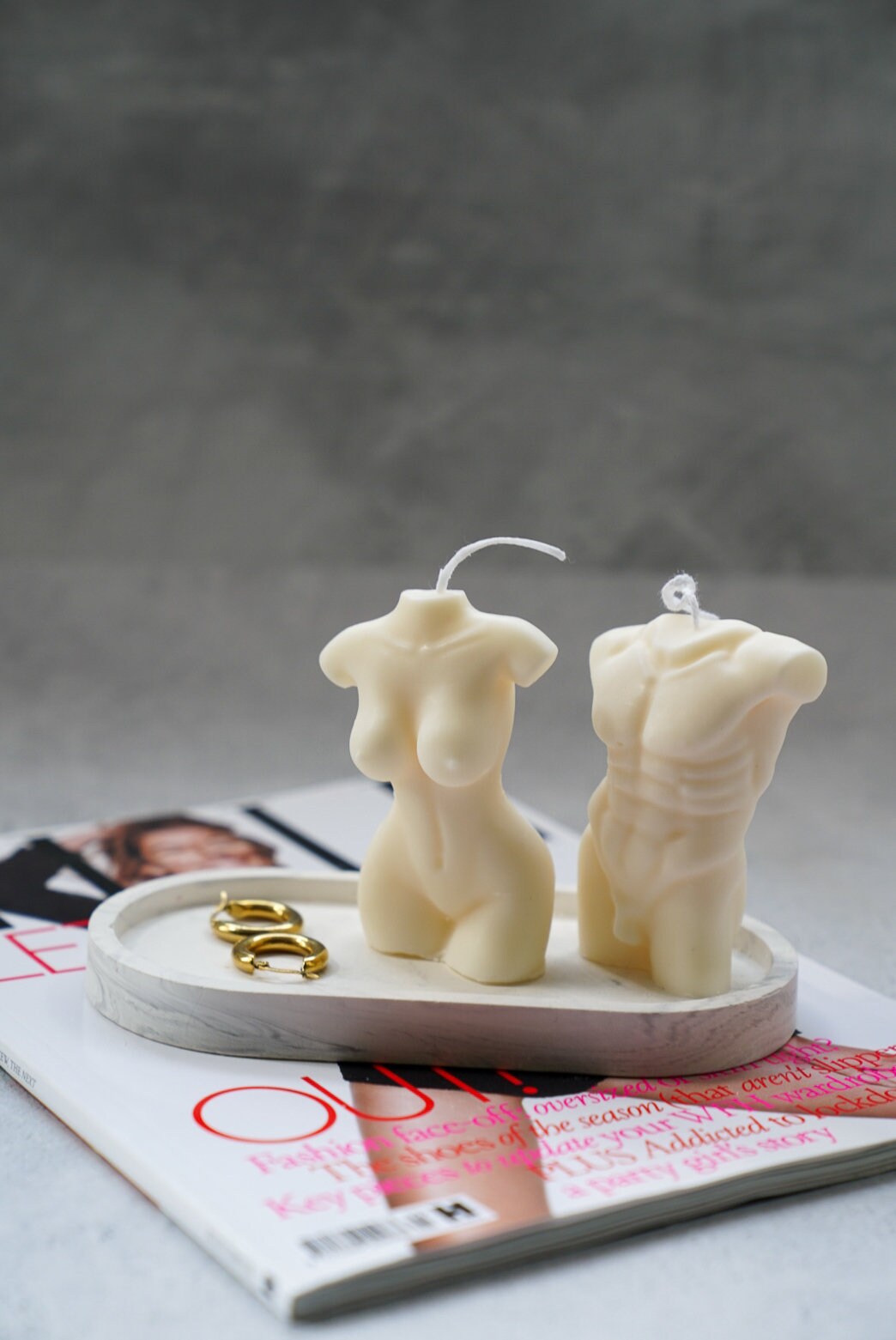 Male and Female Torso Candle