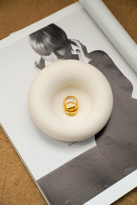 Asymmetric Jewellery Tray on a magazine