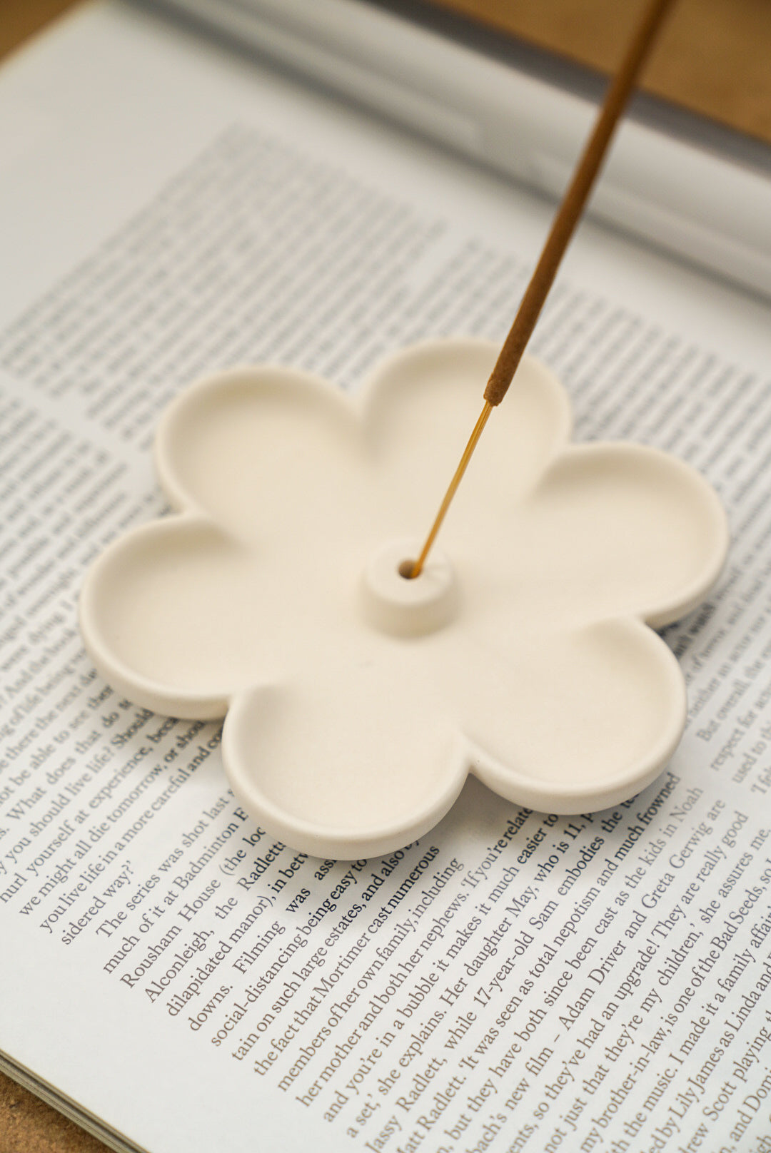 Off white Flower Shaped Incense Holder