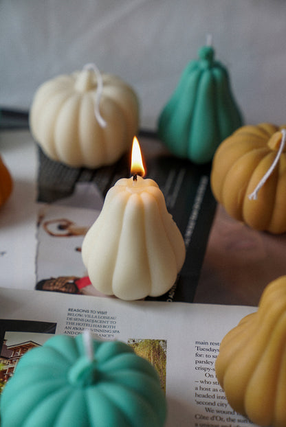 Burning Halloween Shaped Pumpkin Candle