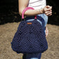 Dark Blue Handcrafted Boho Tote Bag