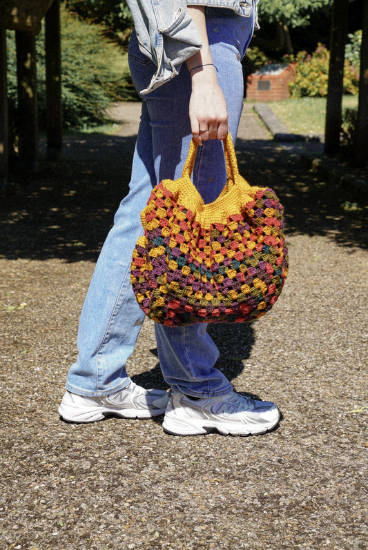 Handmade Crochet Bag with Autumn Colors