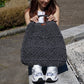 Grey Handcrafted Boho Tote Bag