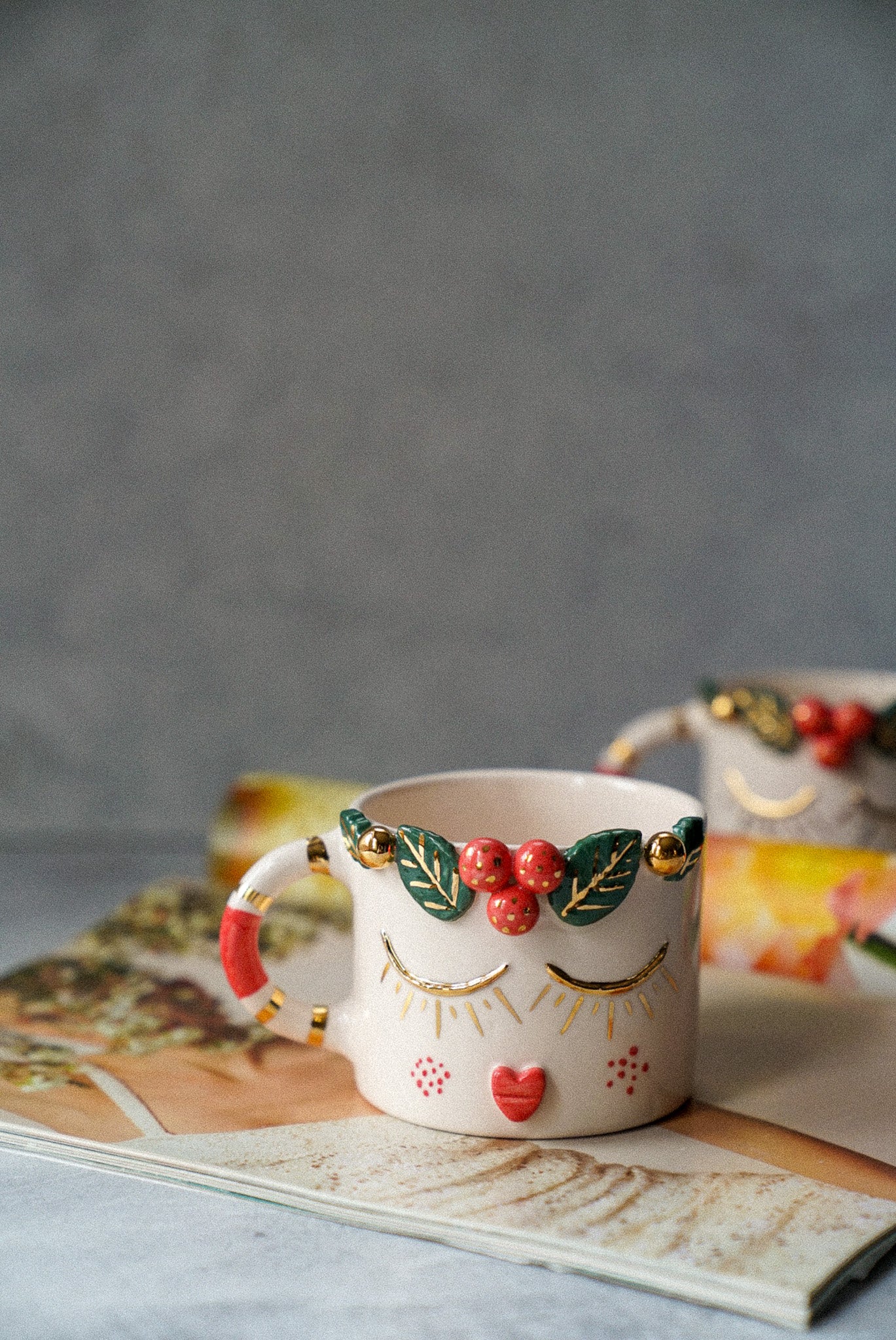 Mistletoe Girl Ceramic Coffee / Tea Cup