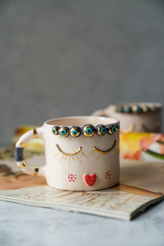 Evil Eye Girl Ceramic Coffee / Tea Cup