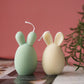 Stripy Easter Bunny Candle