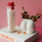Red & White Vanilla Christmas Advent Tube Candle