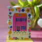 New Home Floral Patterned Gold Greetings Card
