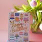 Happy Birthday Cake Pattern Gold Greetings Card