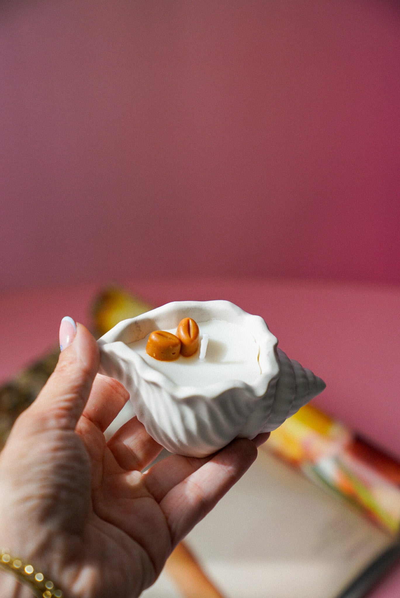Coffee Bean Candle in a Shell