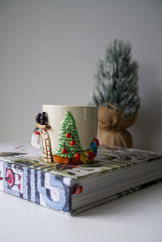 Handmade Christmas Ceramic Coffee / Tea Cup