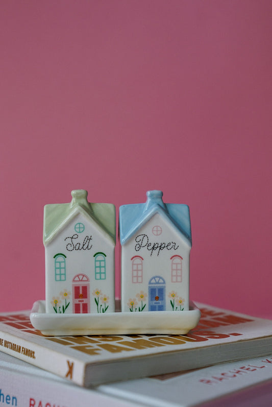 Pastel House Salt and Pepper Shakers