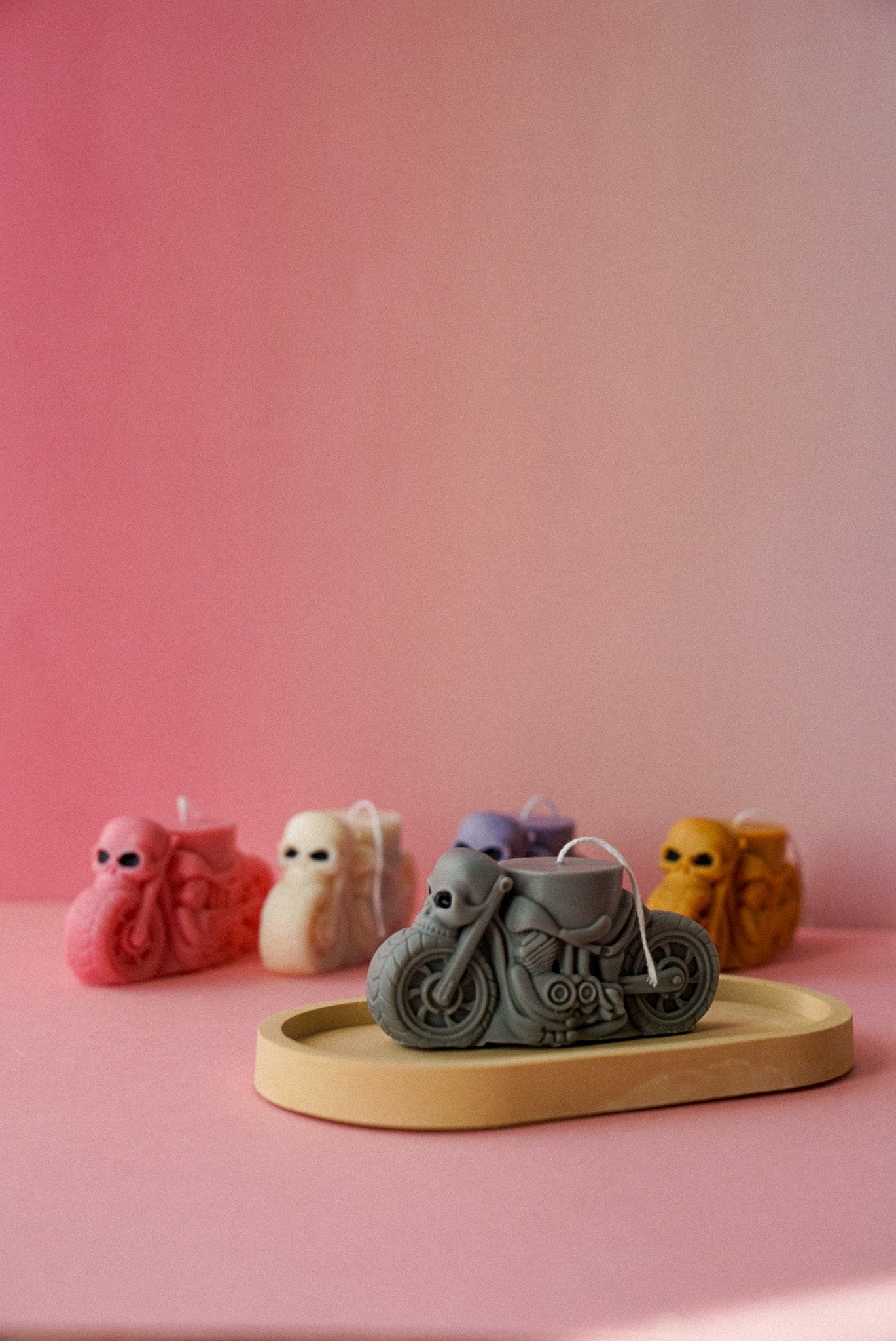 Skull Motorcycle Candle