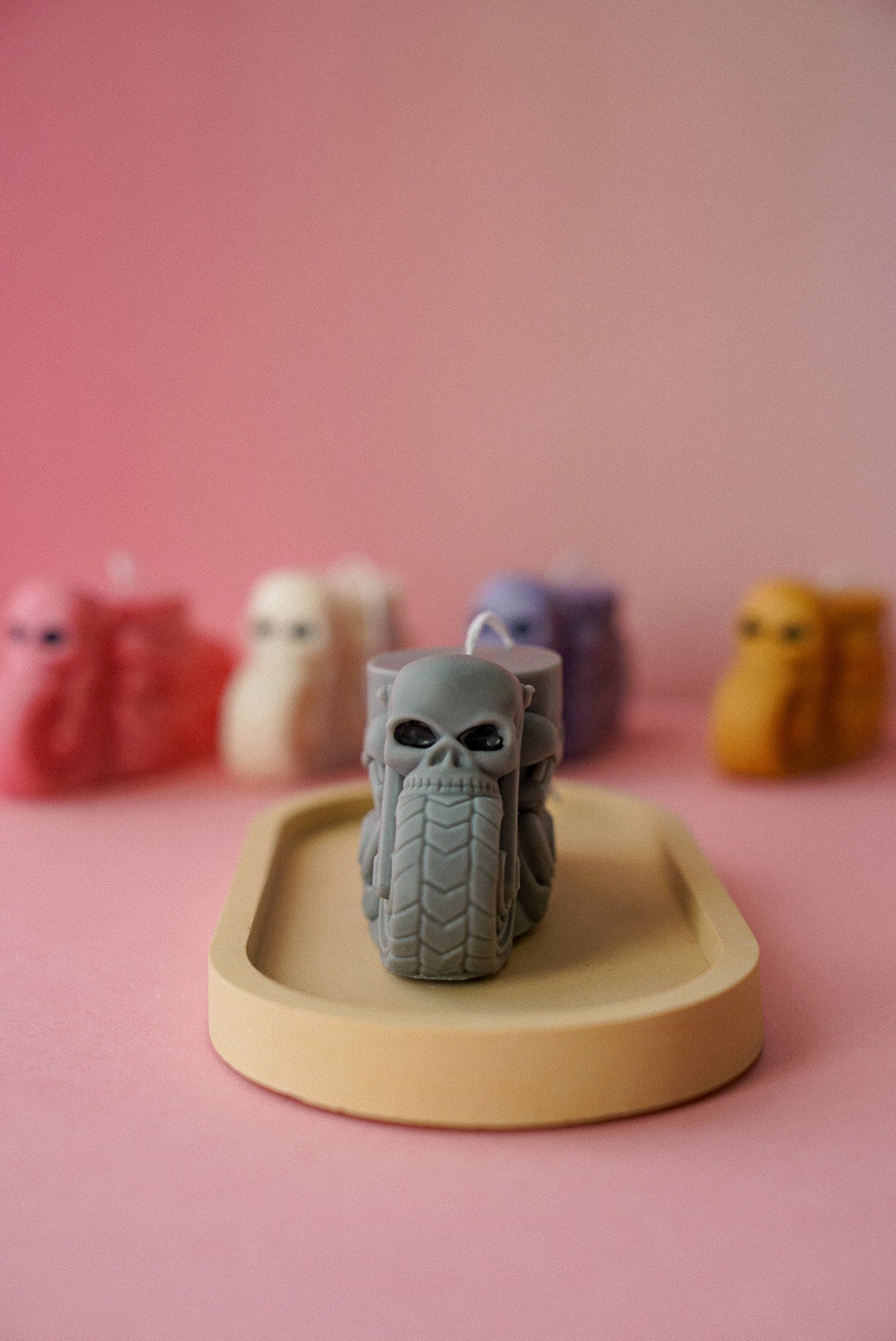 Skull Motorcycle Candle