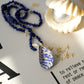 Blue Stone Chip Necklace With Decoupage Shell Charm