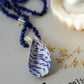 Blue Stone Chip Necklace With Decoupage Shell Charm