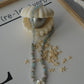 Pastel Aqua Beaded Necklace with Natural Shell Pendant (One of a Kind)