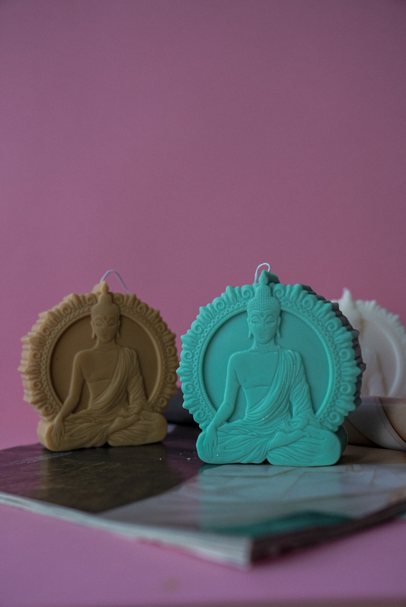 Buddha Soy Wax Candle green and brown