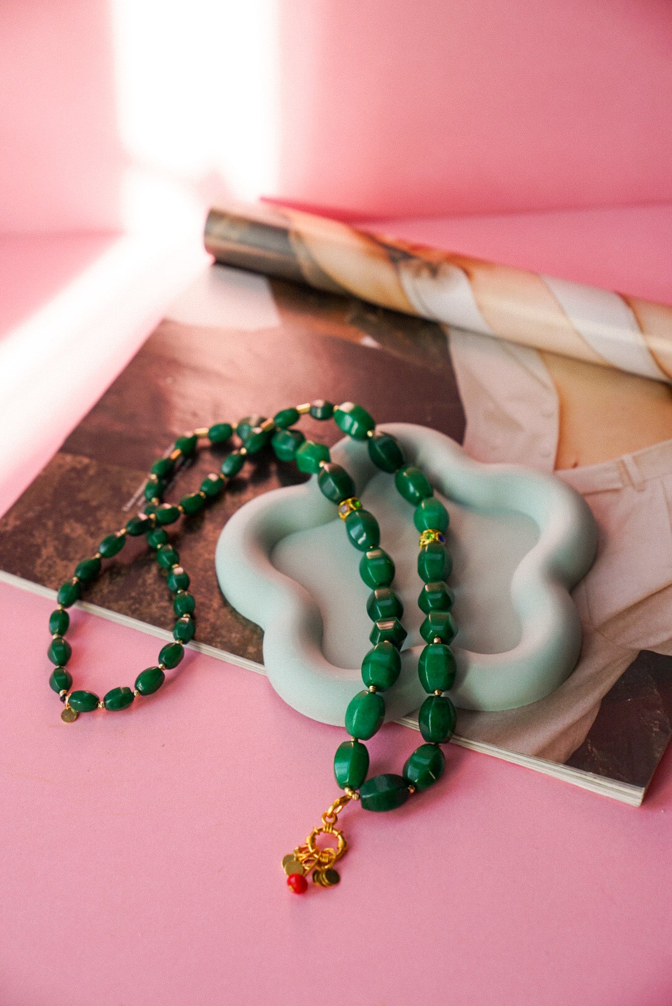 Emerald Green Beaded Necklace