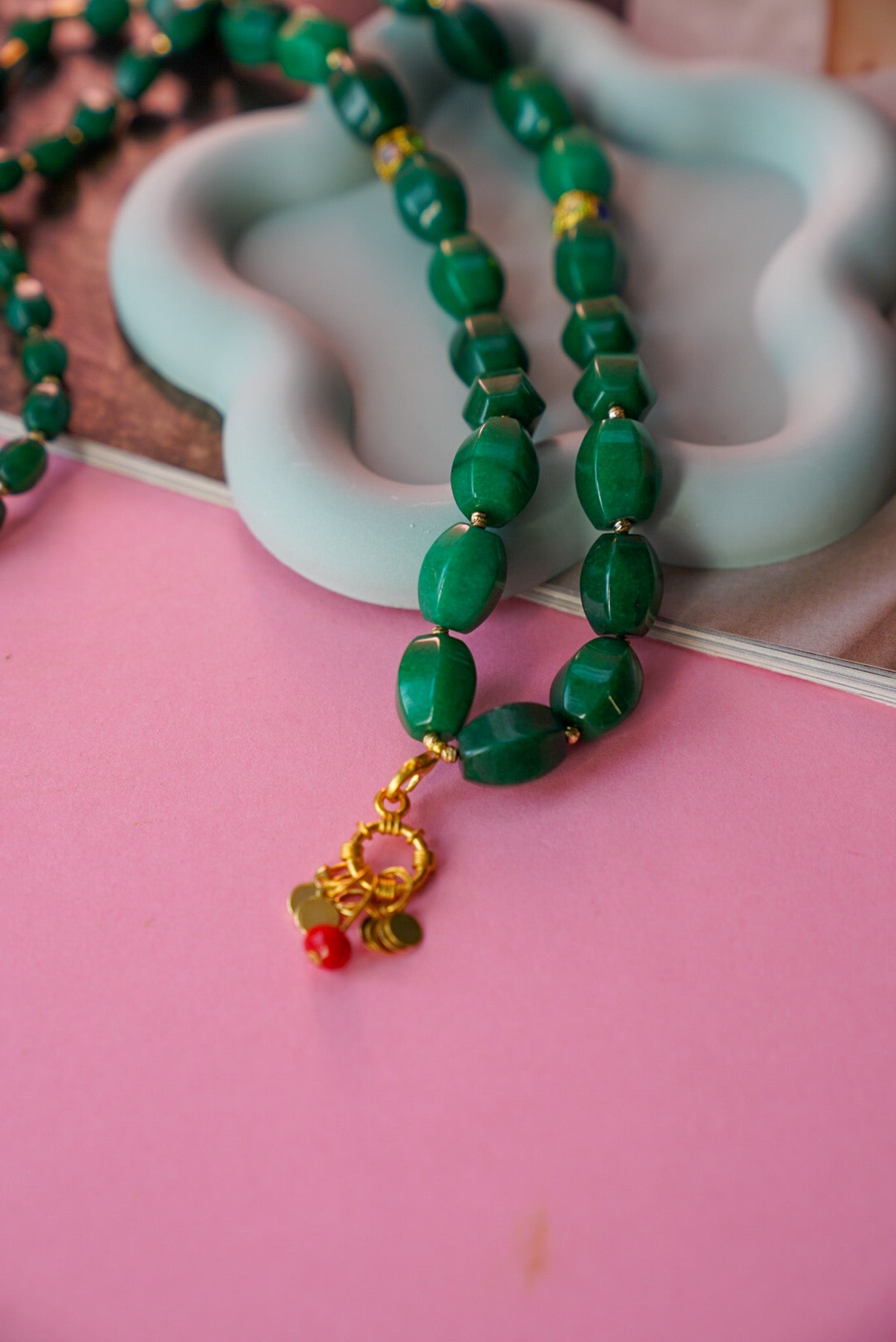 Emerald Green Beaded Necklace