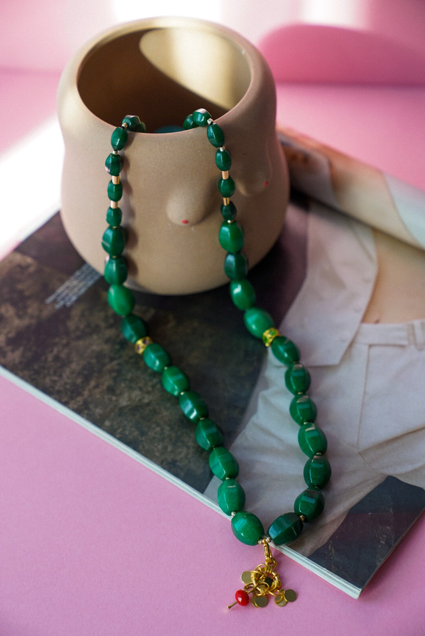 Emerald Green Beaded Necklace