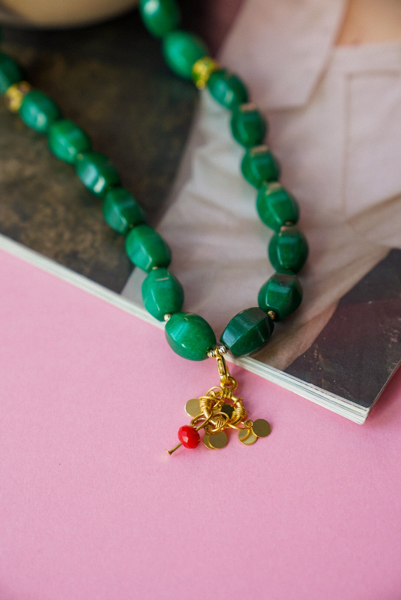 Emerald Green Beaded Necklace