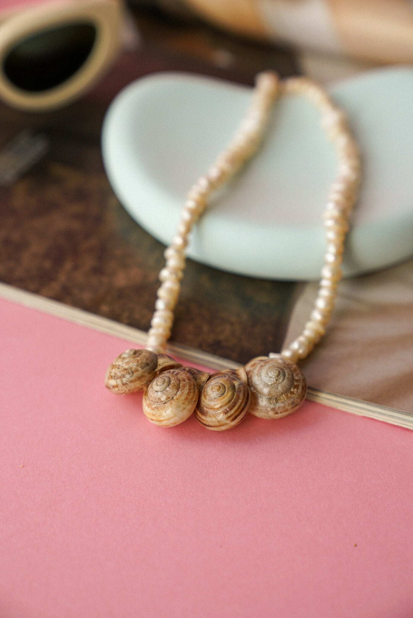 Natural Shell & Pearl Stone Necklace