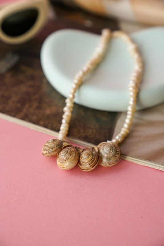 Natural Shell & Pearl Stone Necklace