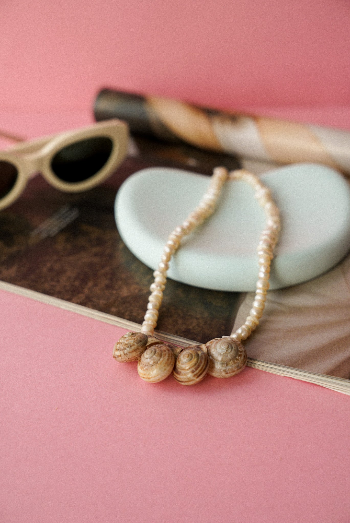 Natural Shell & Pearl Stone Necklace