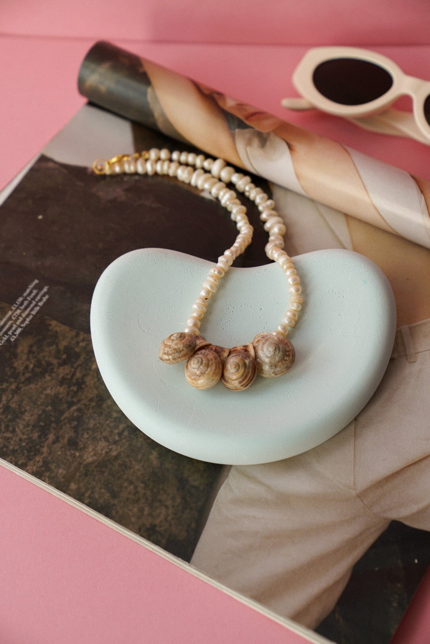 Natural Shell & Pearl Stone Necklace