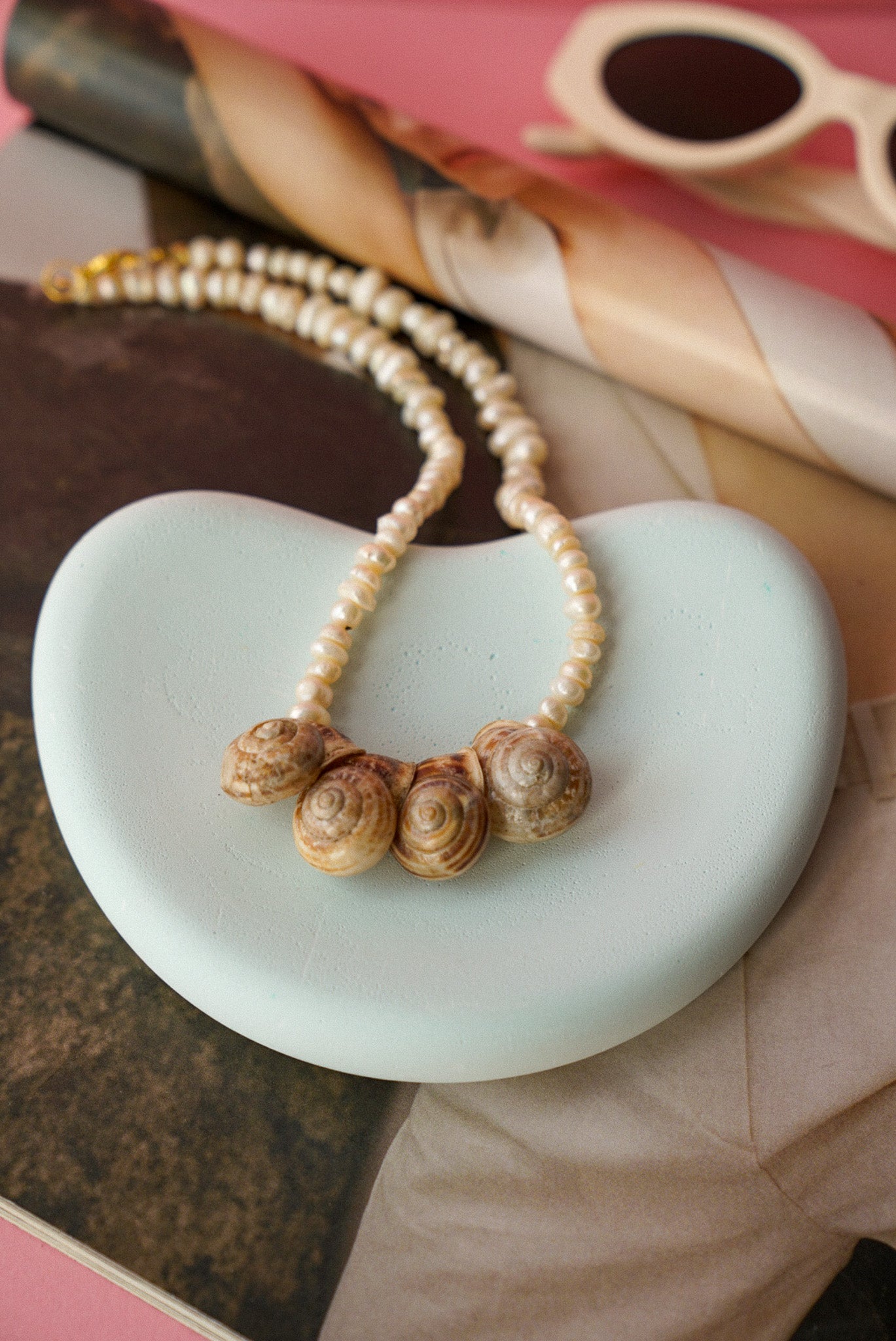 Natural Shell & Pearl Stone Necklace