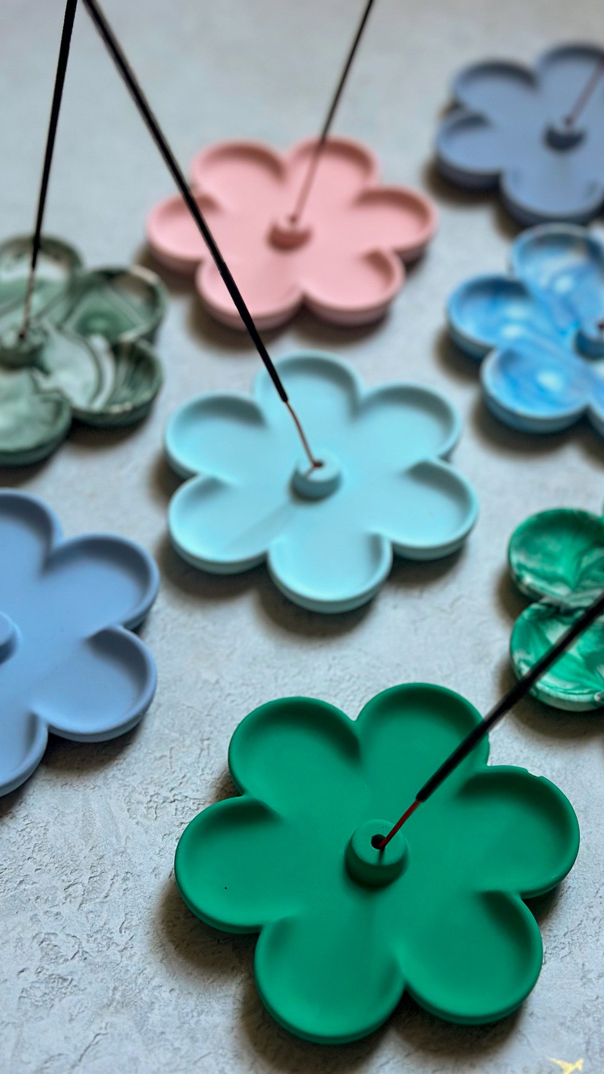 Colourful Flower Shaped Incense Holders 