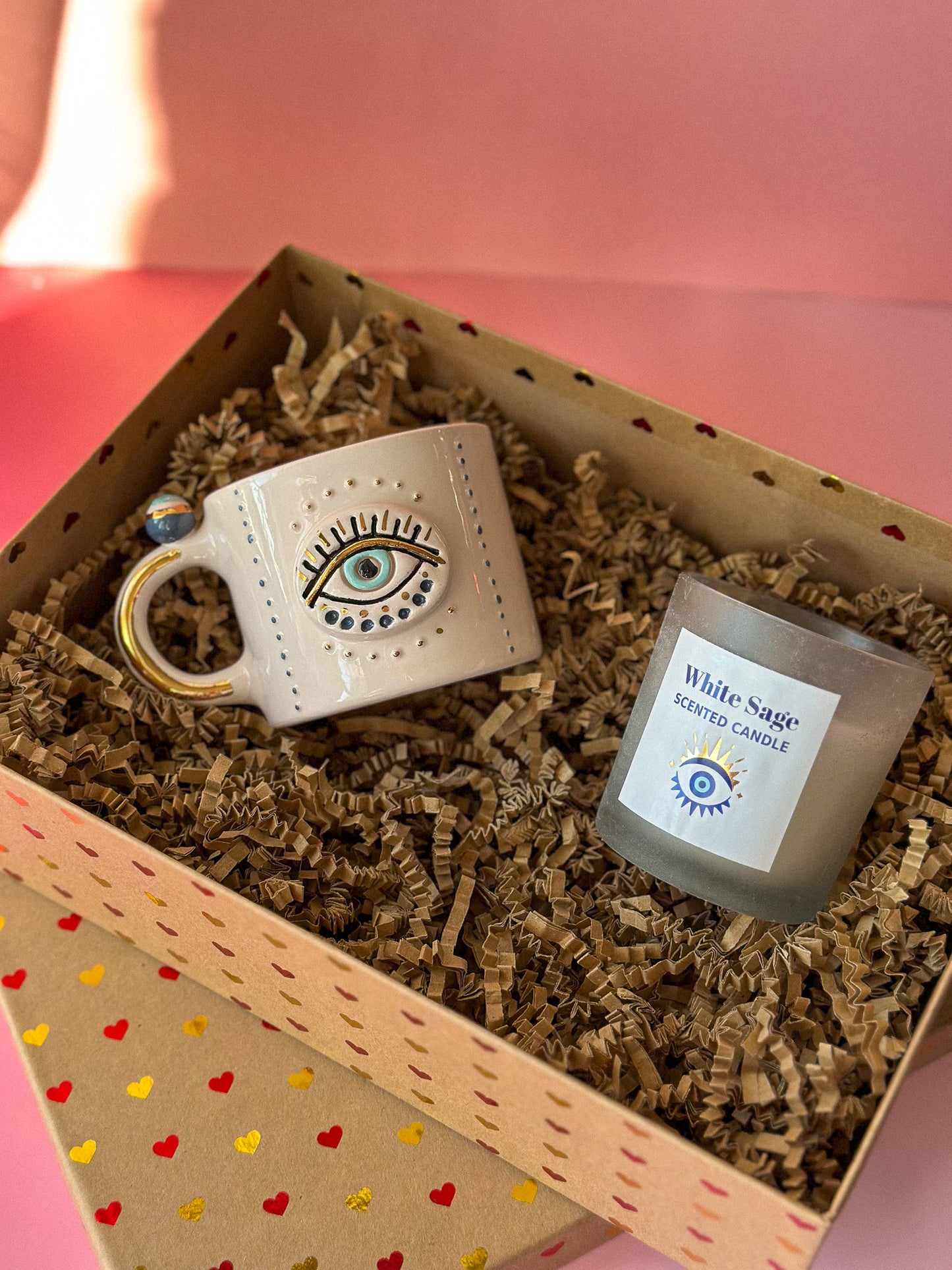 Evil Eye Mug and Evil Eye White Sage Scented Candle Gift Set