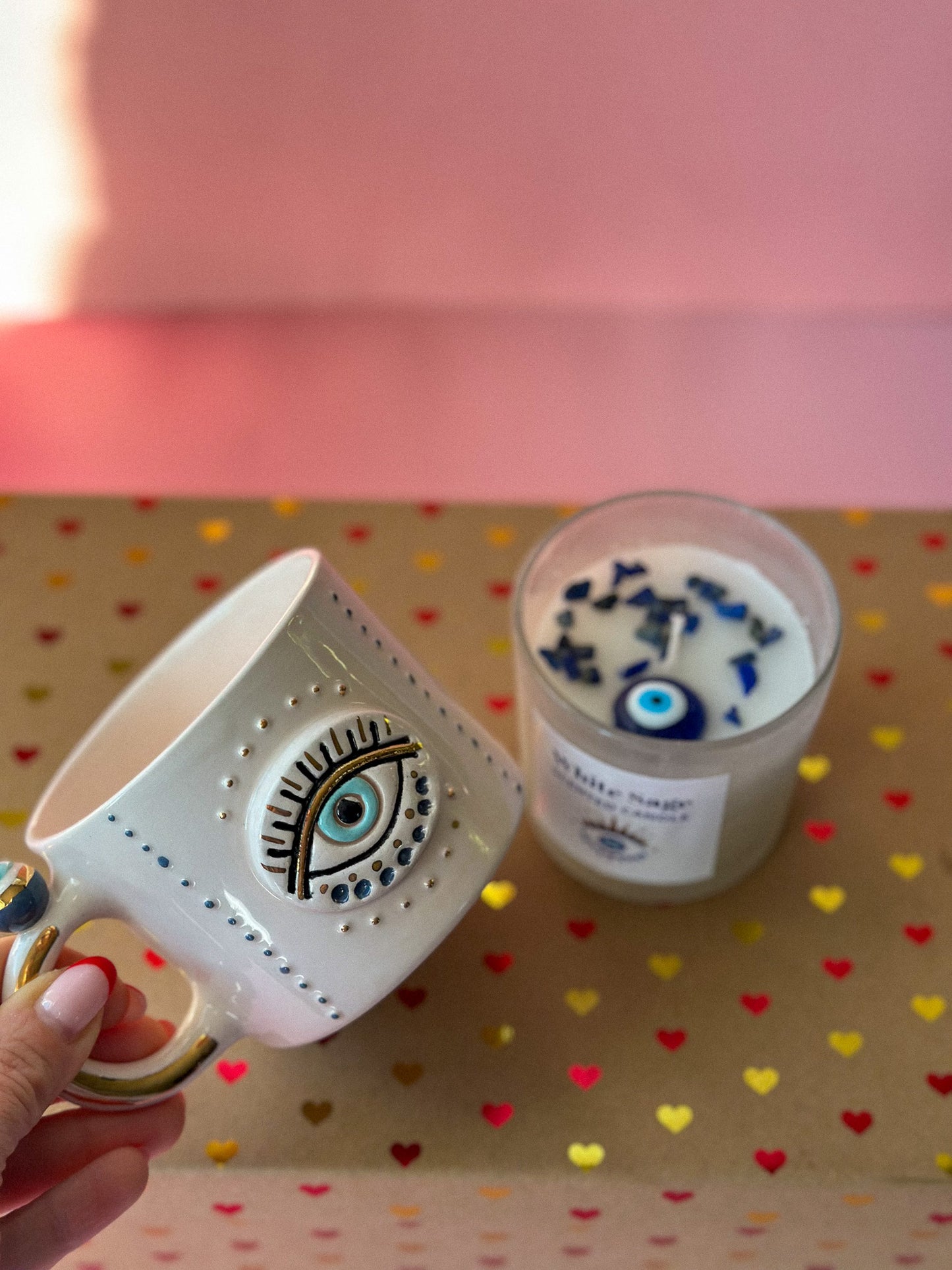 Evil Eye Mug and Evil Eye White Sage Scented Candle Gift Set