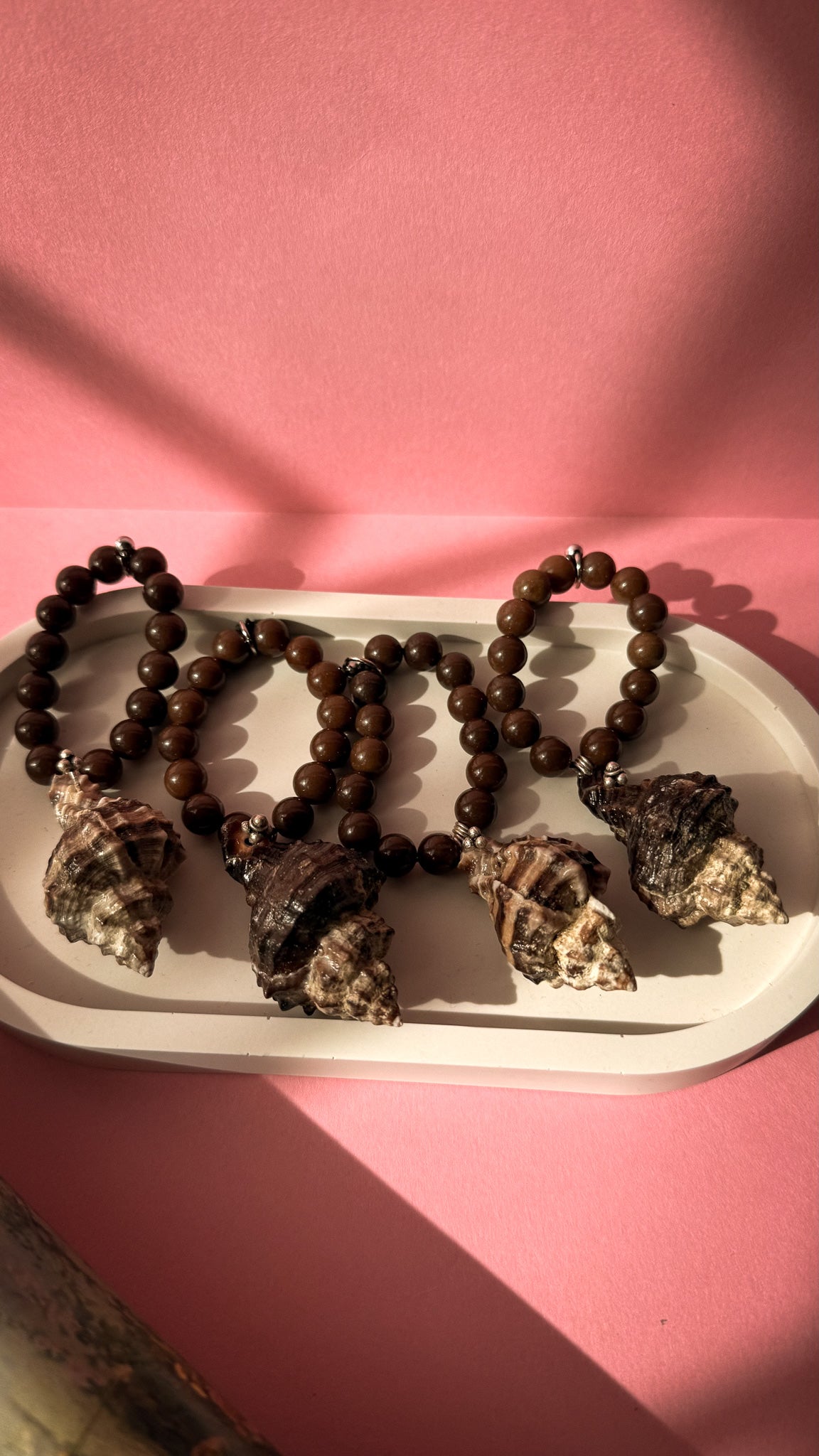 Handmade Sea Shell Napkin Rings with Wooden Beads