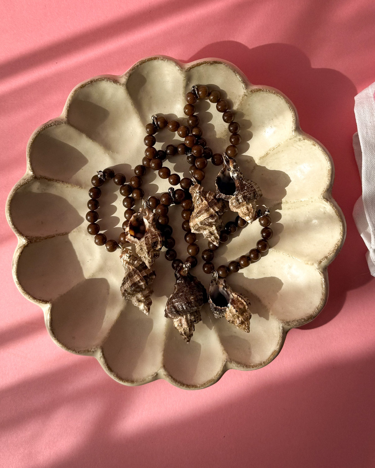 Handmade Sea Shell Napkin Rings with Wooden Beads