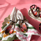 Set of 2 Handmade Floral Shell Napkin Rings with Black Beads