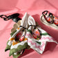 Set of 2 Handmade Floral Shell Napkin Rings with Black Beads
