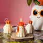 Ghost with Orange Pumpkin Hat Soy Wax Candle