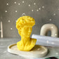 Yellow Large David Head Statue Candle