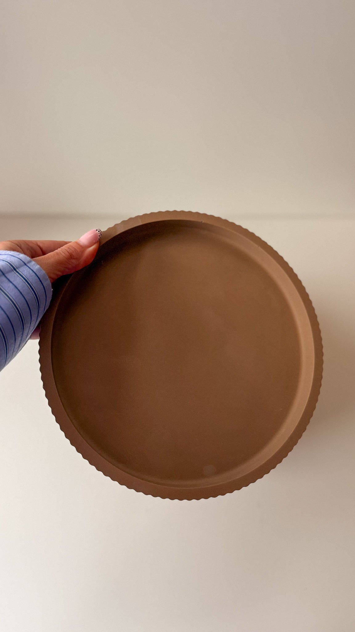 Large Ribbed Decorative Tray