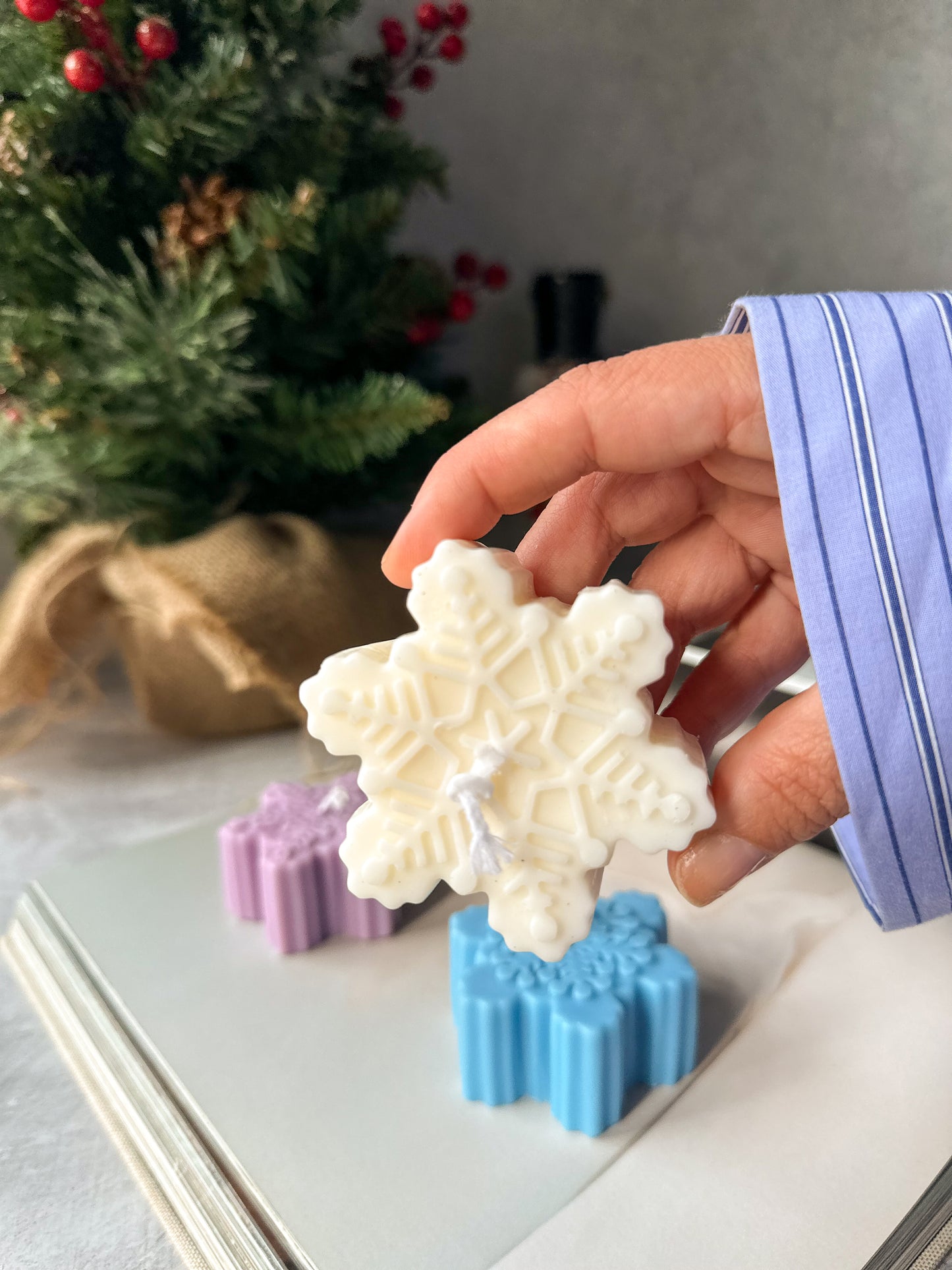 Snowflake Candles - Christmas Candles