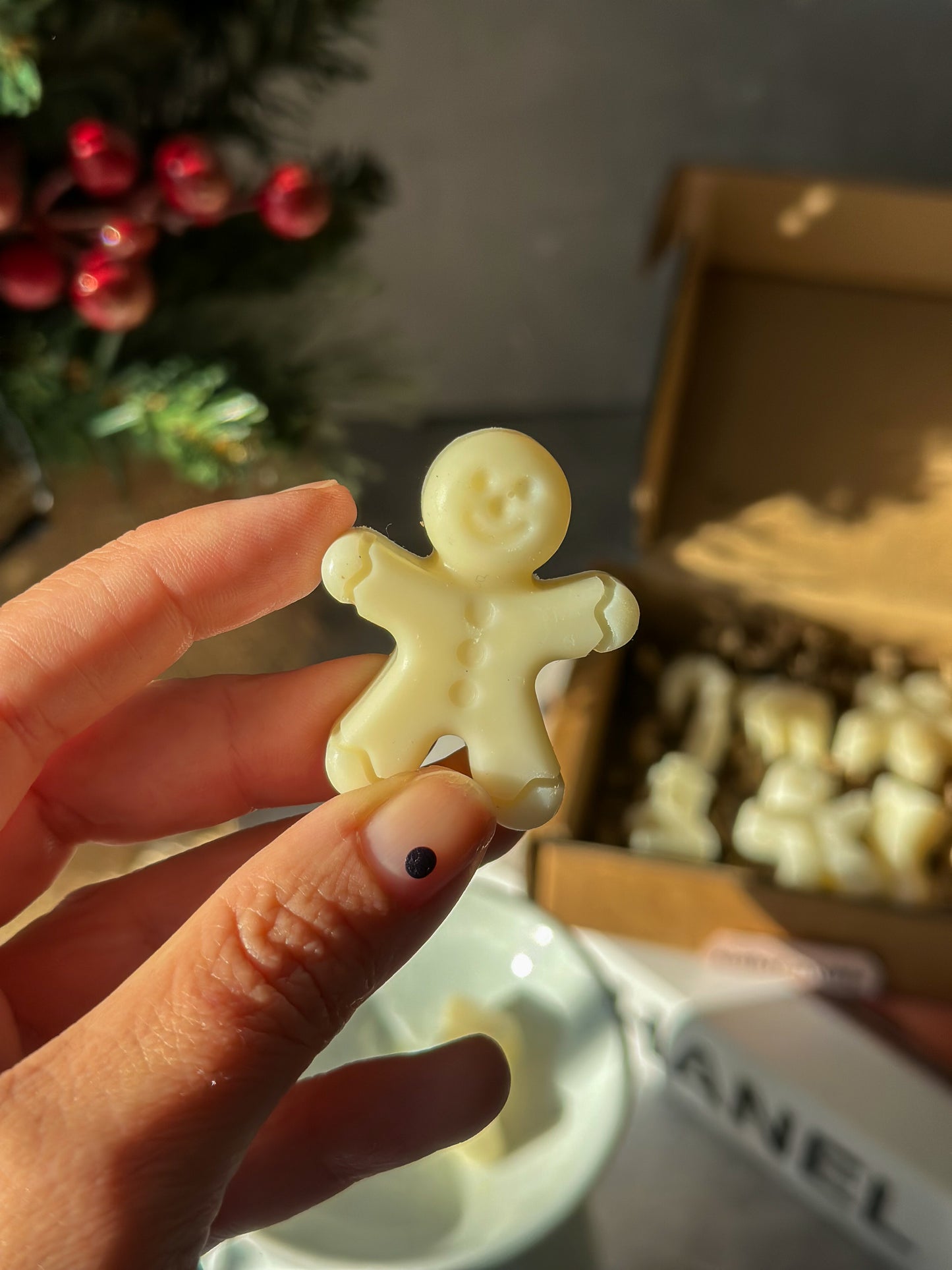 Holding Gingerbread shape Wax Melts