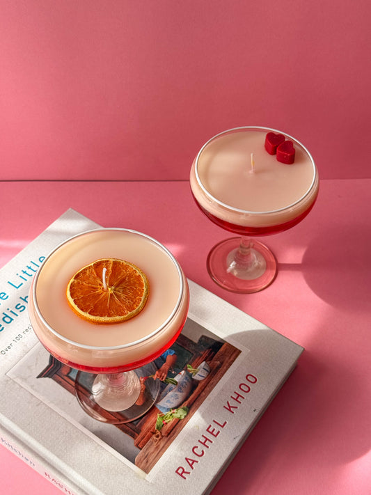 Cocktail Candle Strawberry Vanilla Scent