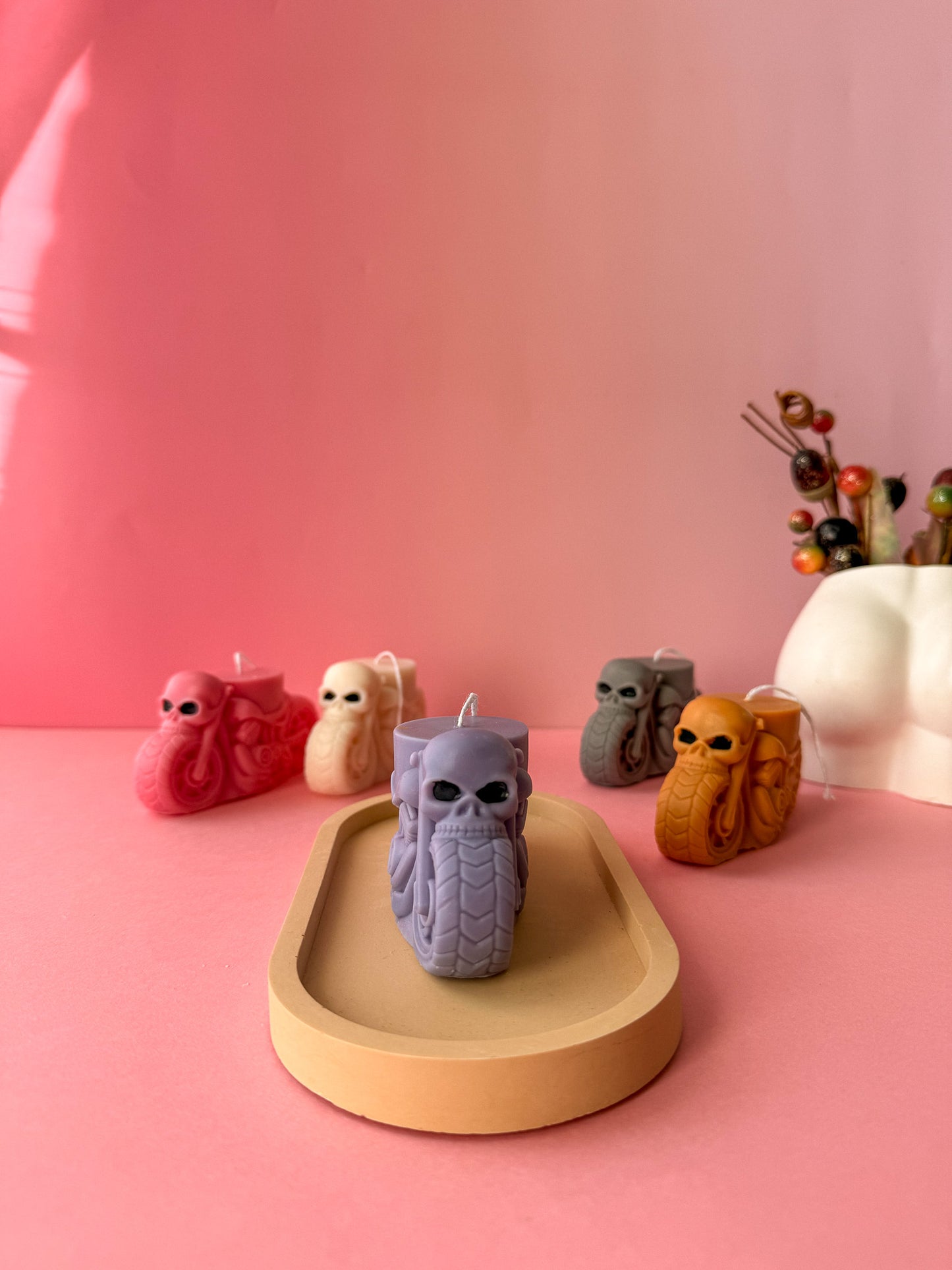 Skull Motorcycle Candle