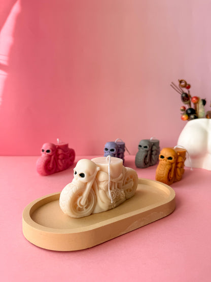 Skull Motorcycle Candle